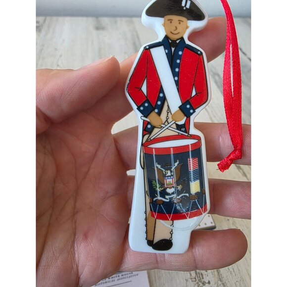 White House Old guard drums porcelain ornament RARE drummer Xmas tree unique Ame - Picture 2 of 7